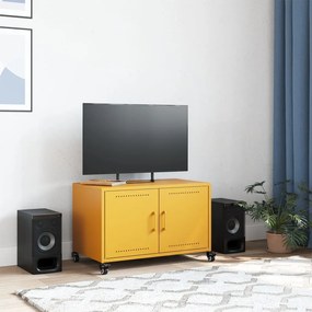Έπιπλο Τηλεόρασης Μουσταρδί Κίτρινο 68x39x43,5 εκ. από Ατσάλι - Κίτρινο
