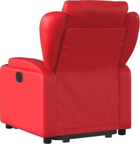 vidaXL Πολυθρόνα Ανακλινόμενη με Ανύψωση Κόκκινη από Συνθετικό Δέρμα