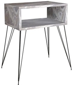 Κομοδίνο Naida γκρι μαρμάρου μελαμίνης 45x30x59εκ 45x30x59 εκ.