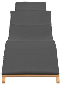 vidaXL Ξαπλώστρα Σκούρο γκρι 188 x 55 x 59 εκ. Μασίφ ξύλο teak