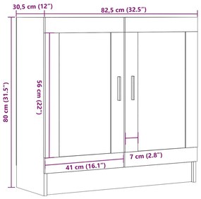 Βιβλιοθήκη Παλιό Ξύλο 82,5 x 30,5 x 80 εκ. Μοριοσανίδα - Καφέ