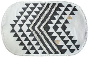 Χαλί FL733 Fylliana Οβάλ σε Μαύρο Μπεζ ύφασμα 90x150εκ.