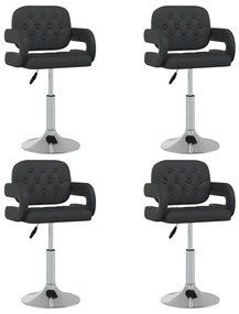 vidaXL Καρέκλες Τραπεζαρίας Περιστρεφόμενες 4 τεμ. Μαύρες Δερματίνη