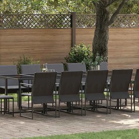 vidaXL Σέτ φαγητού για κήπο 15 pcs Μαύρο Ατσάλι
