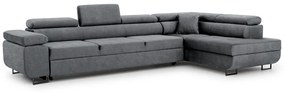 Γωνιακός καναπές/Κρεβάτι Anna Maxi/ Γραφίτης/Δεξιά γωνία/340x98x201 BOG5584