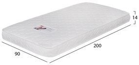Στρώμα Με Foam Χωρίς Ελατήρια Jordy 90x200 (Roll Packing) Λευκό