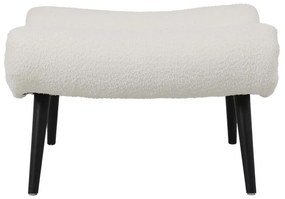 Πολυθρόνα με υποπόδιο Silla μπουκλέ ύφασμα σε λευκή απόχρωση 97x80x100εκ 97x80x100 εκ.