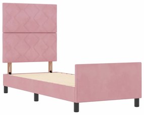 vidaXL Σκελετός Κρεβατιού με κεφαλάρι Ροζ 80 x 200 cm Βελούδο