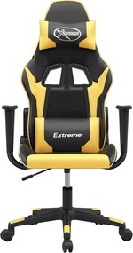 vidaXL Καρέκλα Gaming Μαύρο/Χρυσό από Συνθετικό Δέρμα