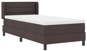 vidaXL Κρεβάτι box spring με στρώμα με στρώμα Σκούρο Καφέ 90 x 200 cm