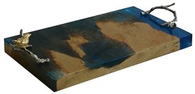 Artekko Artekko Troi Δίσκος Διακοσμητικός Μπλέ (60x30x10)cm 42850-BLUE