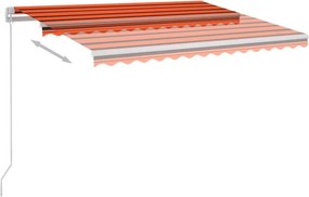 vidaXL Χειροκίνητη τέντα με ηλιακό LED 3,5 x 2,5 m