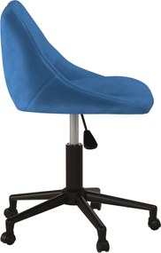 vidaXL Καρέκλα Γραφείου Περιστρεφόμενη Μπλε Βελούδινη