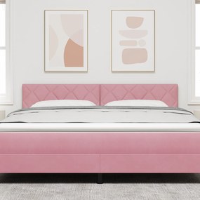 vidaXL Κεφαλάρι  Pink Diamond Blocks, 180cm βελούδο