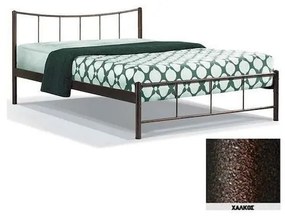Κρεβάτι 8214 για στρώμα 110χ190 ημίδιπλο Χαλκόμαυρο - Καφέ Σφυρήλατο