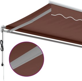 vidaXL Τέντα Πτυσσόμενη Αυτόματη Καφέ 400x350 εκ.