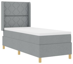 vidaXL Κρεβάτι Box Spring με Στρώμα & LED Φως Γκρι 80x200 εκ. Υφάσματα