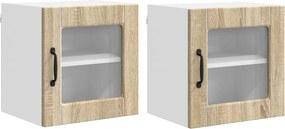 vidaXL Ραφιέρα τοίχου PORTO 2 pcs Δρύς Sonoma Επεξεργασμένο Ξύλο