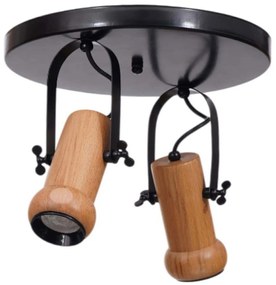 Φωτιστικό Οροφής - Σποτ 534LUN5903 Φ25x26cm 2xGU10 10W Black-Oak Opviq