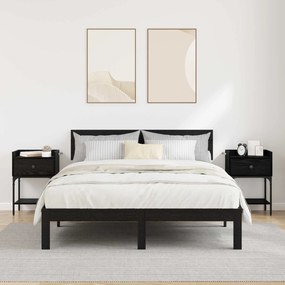 vidaXL Κομοδίνο 2 τεμ. Μαύρη Οξυά 40 x 29 x 60 εκ Επεξεργασμένο Ξύλο