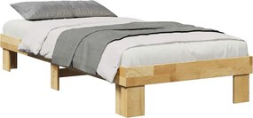 Πλαίσιο κρεβατιού vidaXL χωρίς στρώμα 75x190 cm μασίφ ξύλο δρυς