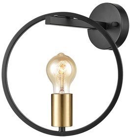 Απλίκα Τοίχου Homelighting Hoop 77-8175 Black/Brass