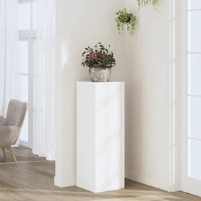 vidaXL Βάση Γλάστρας Λευκό 33x33x100 εκ. από Επεξεργασμένο Ξύλο