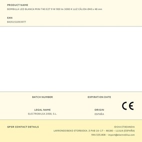 Λάμπα LED Fbright mini t40 F E27 900 Lm Ø 4 x 4,8 cm Λευκό Θερμό Φως 9 W (3000 K)