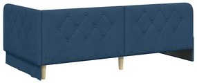 vidaXL Κρεβάτι Γωνίας Μπλε 90 x 190 cm ύφασμα