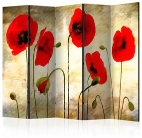 Διαχωριστικό με 5 τμήματα - Golden Field of Poppies II [Room Dividers] 225x172