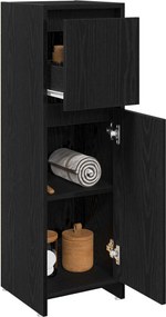 vidaXL Ντουλάπι Μπάνιου Μαύρη Οξυά 30 x 30 x 95 cm Επεξεργασμένο ξύλο