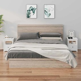 vidaXL Κομοδίνα 2 τεμ. Λευκά 40x35x49 εκ. από Μασίφ Ξύλο Πεύκου