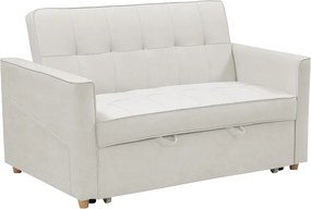 Καναπές-κρεβάτι Commit pakoworld 2θέσιος ύφασμα σε μπεζ-γκρι απόχρωση 142x93x90εκ