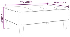 Υποπόδιο Σκούρο Γκρι 77x55x31 εκ. Βελούδινο - Γκρι