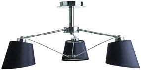 Πλαφονιέρα Φωτιστικό Οροφής 3xΕ27 Arkolight 1654-3/3 Μαύρο-Ασημί