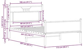 ΠΛΑΙΣΙΟ ΚΡΕΒΑΤΙΟΥ ΧΩΡ. ΣΤΡΩΜΑ SONOMA ΔΡΥΣ 107X203 ΕΚ. ΕΠ. ΞΥΛΟ 4106976