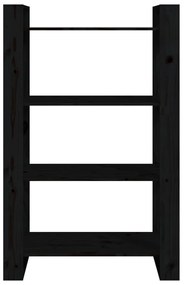 vidaXL Βιβλιοθήκη/Διαχωριστικό Χώρου Μαύρο 80x35x125 εκ. Μασίφ Πεύκο