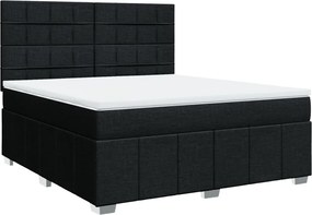 vidaXL Κρεβάτι Boxspring με Στρώμα Μαύρο 180x200 εκ. Υφασμάτινο
