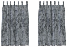 vidaXL Κουρτίνα με κουρτίνες 2 pcs Ασημί γκρι 175 x 140 εκ. Βελούδο