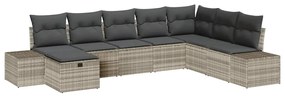 vidaXL Σετ Καναπέ Κήπου 8 pcs Ανοιχτό γκρι 55 x 62 x 69 εκ Πολυ ράταν