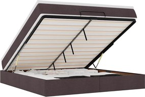 vidaXL Οθωμανικό κρεβάτι με στρώμα σκούρο καφέ 180x200cm ύφασμα