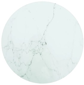 VidaXL Επιφάνεια Τραπεζιού Λευκή Ø40 x 0,8 εκ. Ψημ. Γυαλί Μαρμ. Σχέδιο