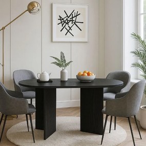 Τραπέζι Cortado Megapap χρώμα sencron black 138x80x75εκ.