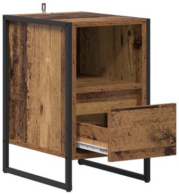 vidaXL Κομοδίνο 2 pcs Παλιό Ξύλο 39,5 x 30 x 50 εκ Επεξεργασμένο ξύλο