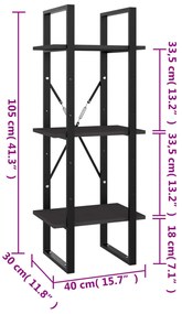 ΒΙΒΛΙΟΘΗΚΗ ΜΕ 3 ΡΑΦΙΑ ΓΚΡΙ 40 X 30 X 105 ΕΚ. ΑΠΟ ΜΟΡΙΟΣΑΝΙΔΑ 806489