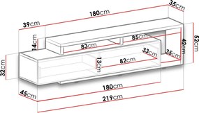 Έπιπλο τηλεόρασης Bron-Φυσικό - Ανθρακί