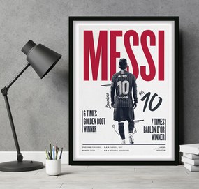Πόστερ &amp; Κάδρο Leo Messi SC026 40x50cm Μαύρο Ξύλινο Κάδρο (με πόστερ)