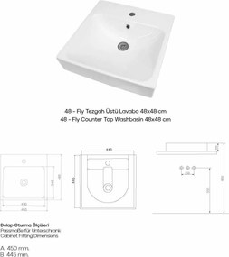 Νιπτήρας Λευκό DREPRAR 48x48x3