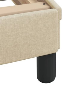 vidaXL Κρεβάτι με Στρώμα Dover Κρεμ 100 x 200 εκ. Υφασμάτινο