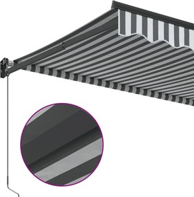 vidaXL Τέντα Πτυσσόμενη Ανθρακί και Λευκή 3,5x2,5μ. Ύφασμα / Αλουμίνιο